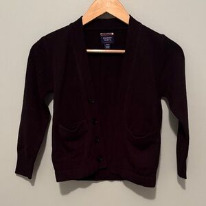 French Toast Black Cardigan with Pockets